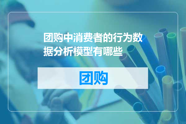 团购中消费者的行为数据分析模型有哪些