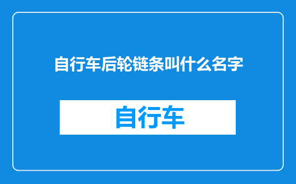 自行车后轮链条叫什么名字