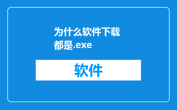 为什么软件下载 都是.exe