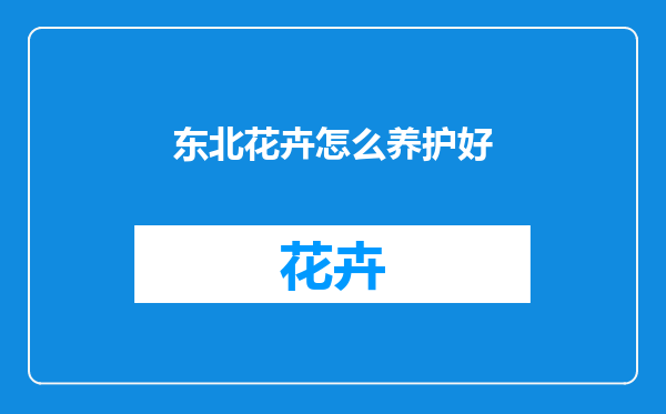 东北花卉怎么养护好