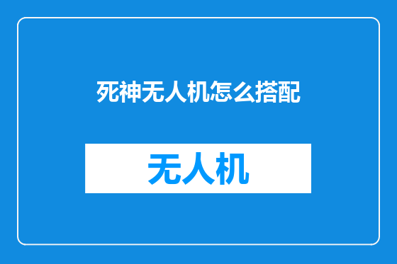 死神无人机怎么搭配