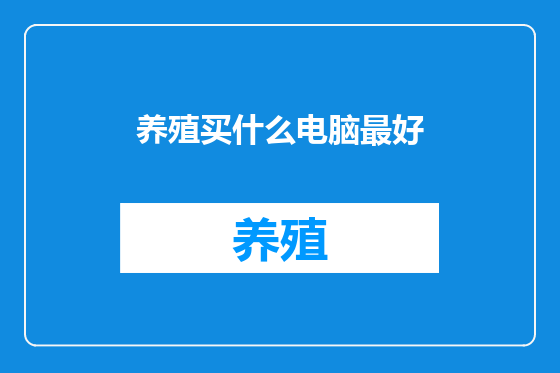 养殖买什么电脑最好
