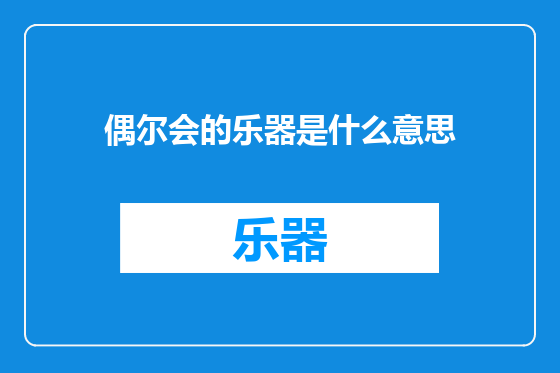 偶尔会的乐器是什么意思
