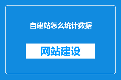 自建站怎么统计数据
