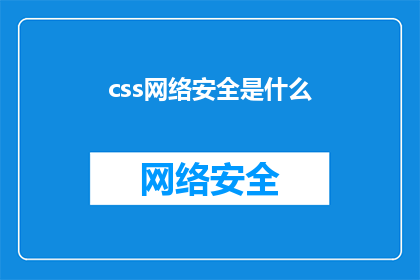 css网络安全是什么