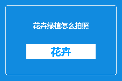 花卉绿植怎么拍照