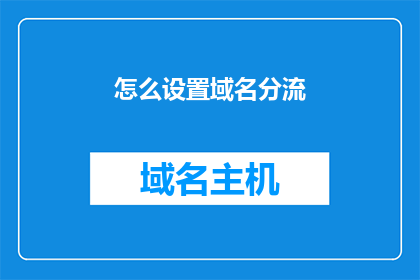 怎么设置域名分流
