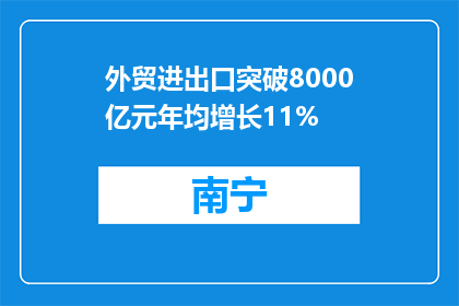 外贸进出口突破8000亿元年均增长11%
