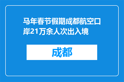 马年春节假期成都航空口岸21万余人次出入境