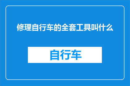 修理自行车的全套工具叫什么(修理自行车时，你通常需要哪些工具？)