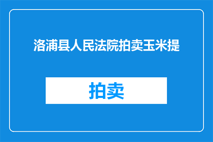 洛浦县人民法院拍卖玉米提(洛浦县人民法院拍卖玉米提，是否涉及非法活动？)