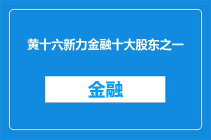 黄十六新力金融十大股东之一(黄十六新力金融的十大股东之一身份是否意味着其拥有重要影响力？)