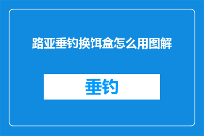 路亚垂钓换饵盒怎么用图解(如何正确使用路亚垂钓换饵盒？图解教程来啦)