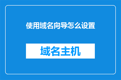 使用域名向导怎么设置(如何通过域名向导进行设置？)