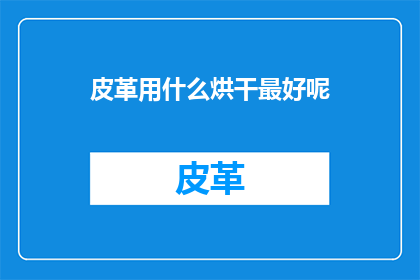 皮革用什么烘干最好呢(如何有效烘干皮革制品？)