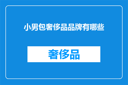 小男包奢侈品品牌有哪些(哪些小男包奢侈品品牌值得一探究竟？)
