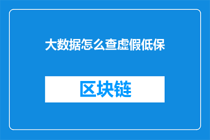 大数据怎么查虚假低保(如何通过大数据技术识别并核实虚假低保申请？)