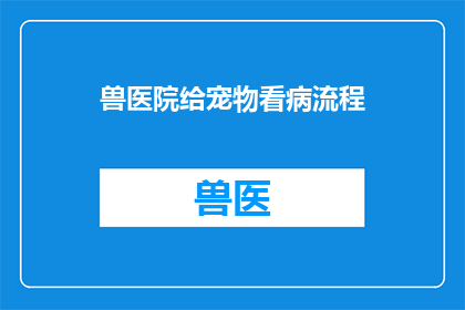 兽医院给宠物看病流程(宠物健康守护者：兽医院如何为宠物提供全面的诊疗服务？)