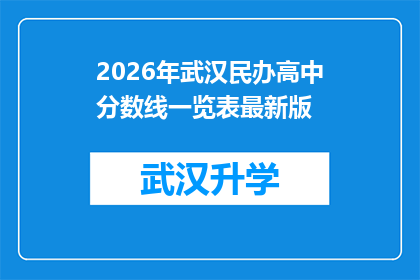 2026年武汉民办高中分数线一览表最新版(2026年武汉民办高中录取分数线最新一览表，你准备好迎接挑战了吗？)