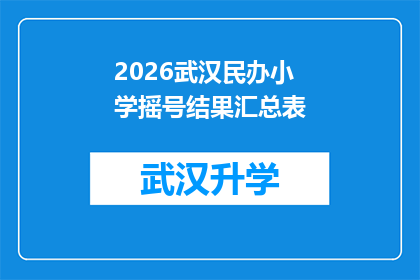2026武汉民办小学摇号结果汇总表(2026年武汉民办小学摇号结果汇总表：家长和学生是否已成功获得入学资格？)