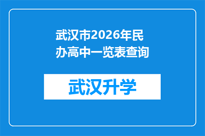 武汉市2026年民办高中一览表查询(武汉市2026年民办高中一览表查询：您准备好迎接未来的挑战了吗？)