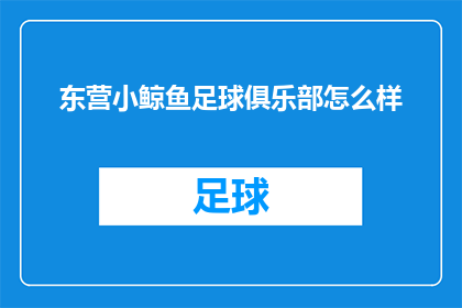 东营小鲸鱼足球俱乐部怎么样(东营小鲸鱼足球俱乐部的竞技水平如何？)