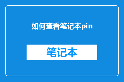 如何查看笔记本pin(如何查询笔记本电脑的PIN码？)