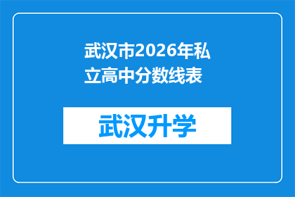 武汉市2026年私立高中分数线表(武汉市2026年私立高中录取分数线预测：家长与学生应如何准备？)