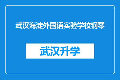 武汉海淀外国语实验学校钢琴(武汉海淀外国语实验学校钢琴课程是否提供？)