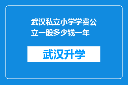 武汉私立小学学费公立一般多少钱一年(武汉私立小学一年学费一般是多少？)