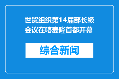 世贸组织第14届部长级会议在喀麦隆首都开幕