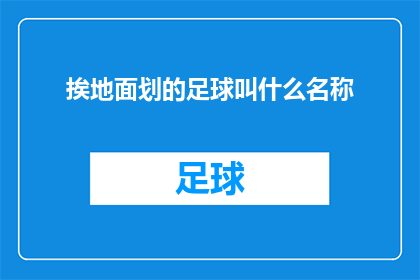 挨地面划的足球叫什么名称(足球场上的地面标记是什么名称？)