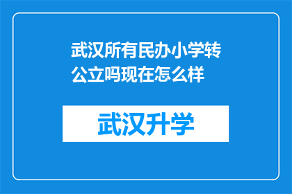 武汉所有民办小学转公立吗现在怎么样(武汉民办小学是否将转为公立学校？现状如何？)