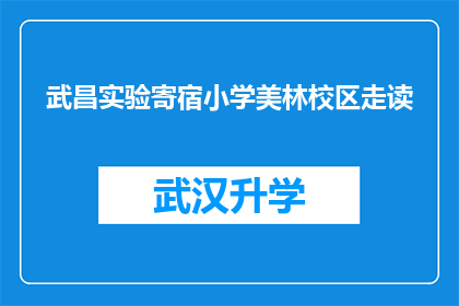 武昌实验寄宿小学美林校区走读(武昌实验寄宿小学美林校区的走读制度是否适用于所有学生？)