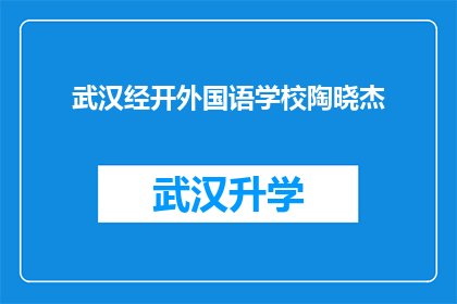 武汉经开外国语学校陶晓杰(武汉经开外国语学校陶晓杰的学术成就与教育贡献)