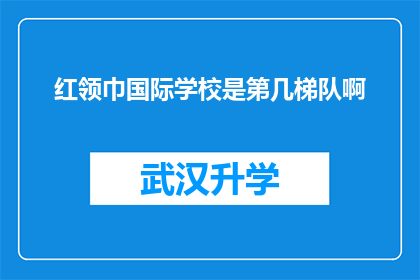 红领巾国际学校是第几梯队啊(红领巾国际学校在教育领域的地位如何？)