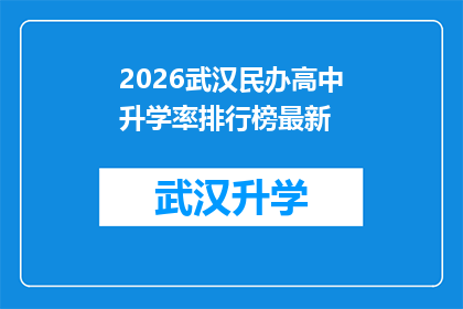 2026武汉民办高中升学率排行榜最新(2026年武汉民办高中升学率最新排名，您期待的名校榜单出炉了吗？)
