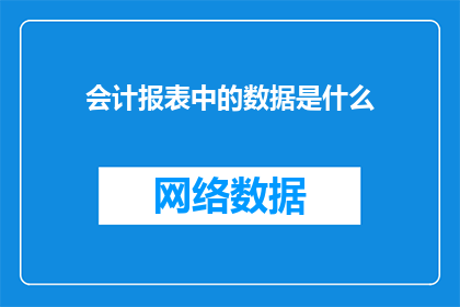 会计报表中的数据是什么