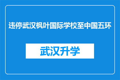 违停武汉枫叶国际学校至中国五环(武汉枫叶国际学校附近违停车辆是否影响中国五环的交通？)