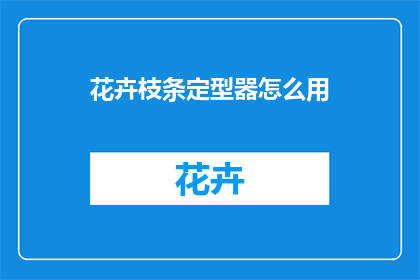 花卉枝条定型器怎么用(如何正确使用花卉枝条定型器？)