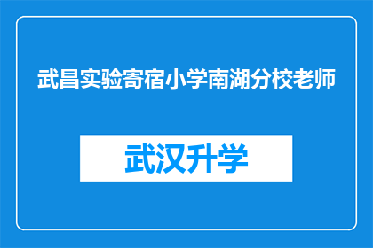 武昌实验寄宿小学南湖分校老师(武昌实验寄宿小学南湖分校的老师们，您们是如何应对教学挑战的？)