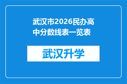 武汉市2026民办高中分数线表一览表(2026年武汉市民办高中录取分数线一览表，你准备好迎接挑战了吗？)
