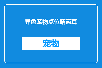 异色宠物点位晴蓝耳(异色宠物点位晴蓝耳是否意味着宠物主人在寻找一种独特的颜色，以表达他们对宠物的特别情感？)
