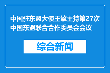 中国驻东盟大使王擎主持第27次中国东盟联合合作委员会会议