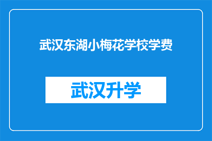 武汉东湖小梅花学校学费(武汉东湖小梅花学校学费是多少？)