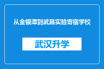 从金银潭到武昌实验寄宿学校(从金银潭到武昌实验寄宿学校：一段跨越城市与教育旅程的探索)