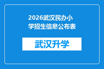 2026武汉民办小学招生信息公布表(2026年武汉民办小学招生信息公布表：家长和学生如何准备迎接新学年的入学挑战？)