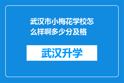武汉市小梅花学校怎么样啊多少分及格(武汉市小梅花学校教育质量如何？学生需达到多少分才能及格？)