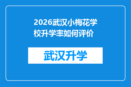2026武汉小梅花学校升学率如何评价(2026年武汉小梅花学校升学率表现如何？)
