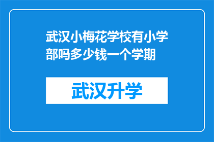 武汉小梅花学校有小学部吗多少钱一个学期(武汉小梅花学校是否设有小学部？学费如何计算？)